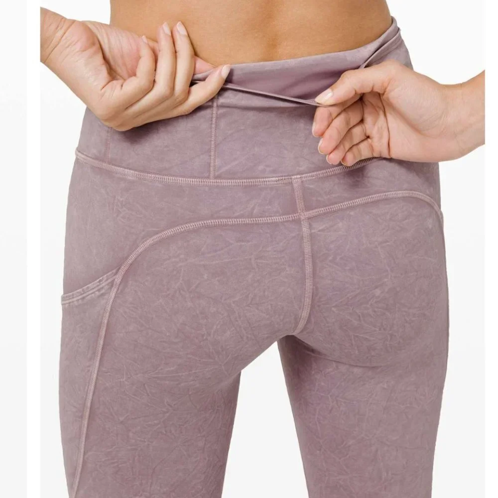 Lululemon Fast and Free Tight II 25” Ice Dye Non-Reflective Leggings Size 6